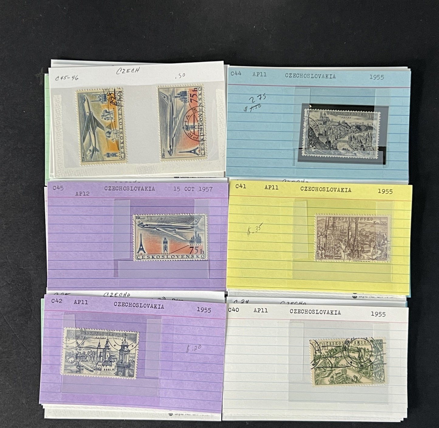 Czechoslovakia Stamp Collection BoB Mint/Used mix Dealer Cards $93 CV ZAYIX