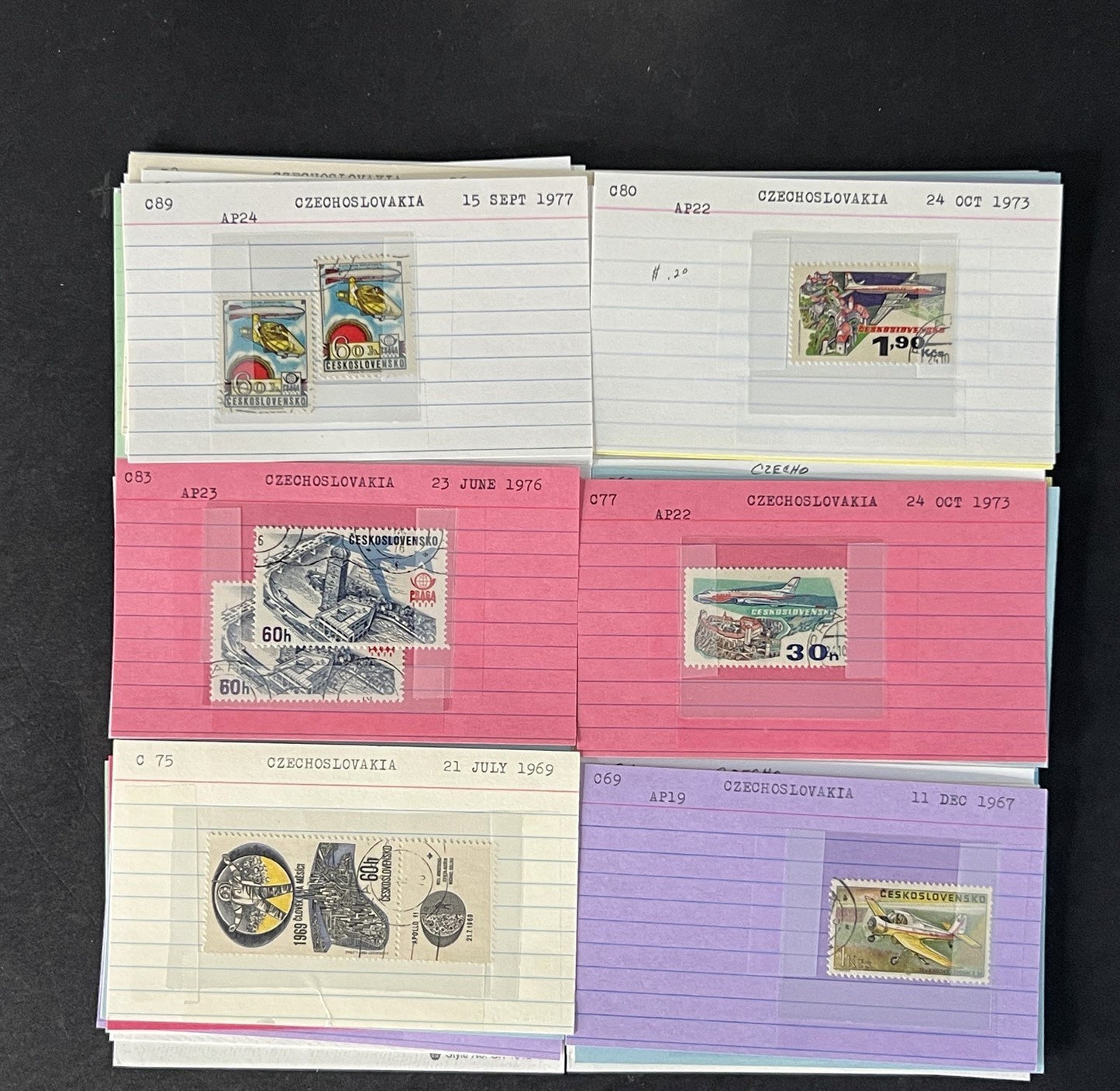 Czechoslovakia Stamp Collection BoB Mint/Used mix Dealer Cards $93 CV ZAYIX