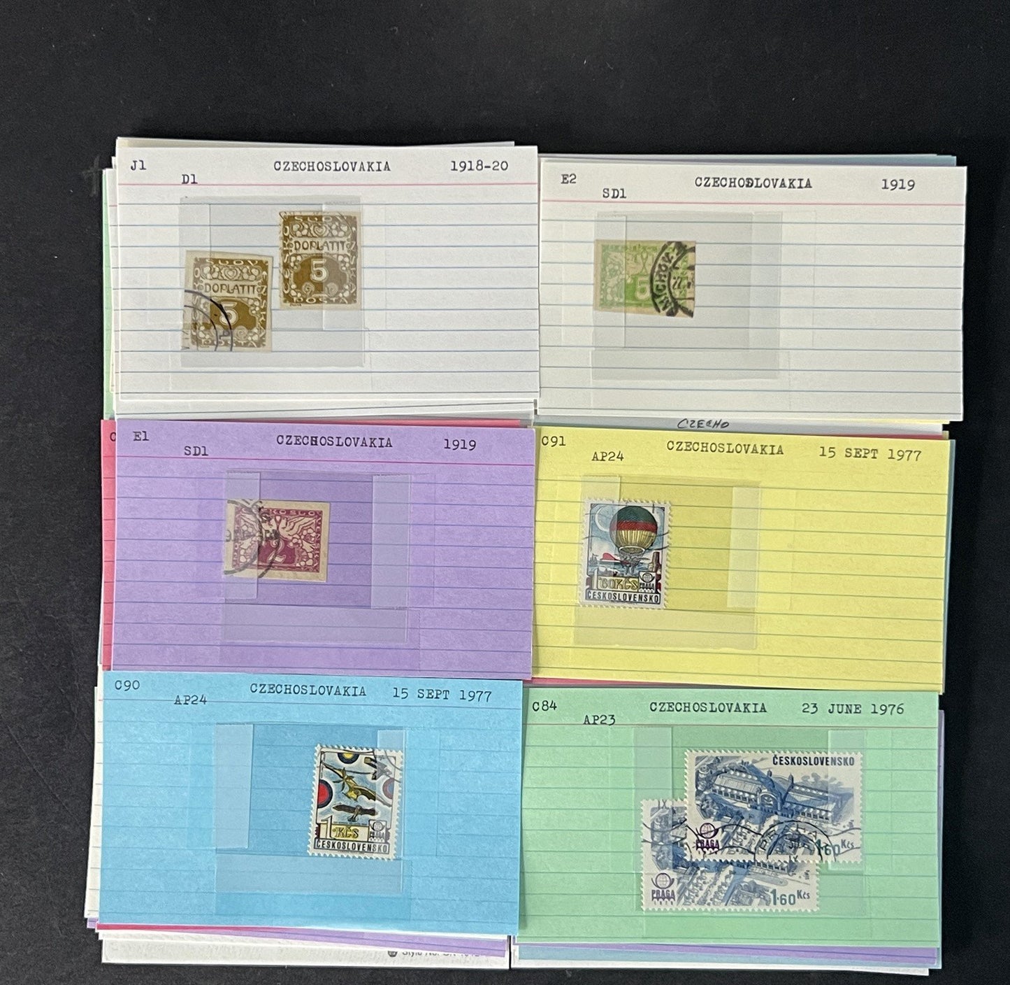 Czechoslovakia Stamp Collection BoB Mint/Used mix Dealer Cards $93 CV ZAYIX