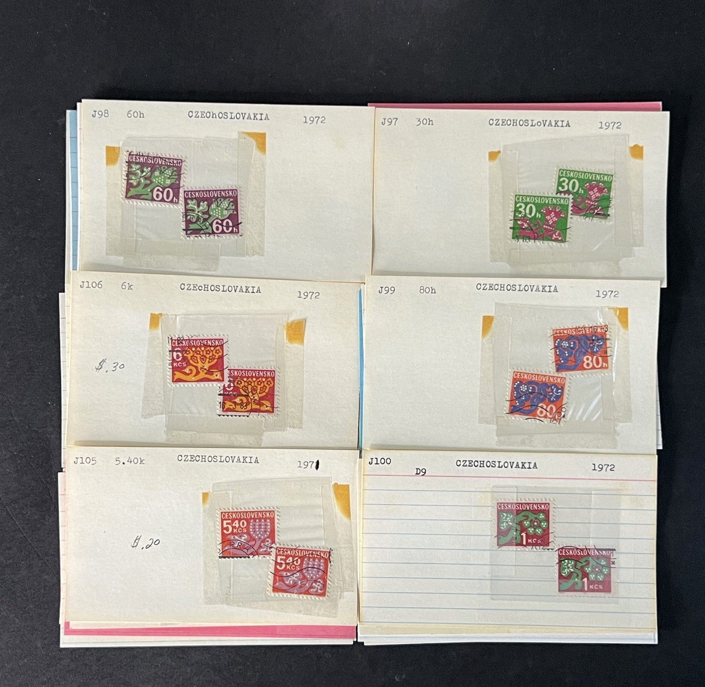 Czechoslovakia Stamp Collection BoB Mint/Used mix Dealer Cards $93 CV ZAYIX
