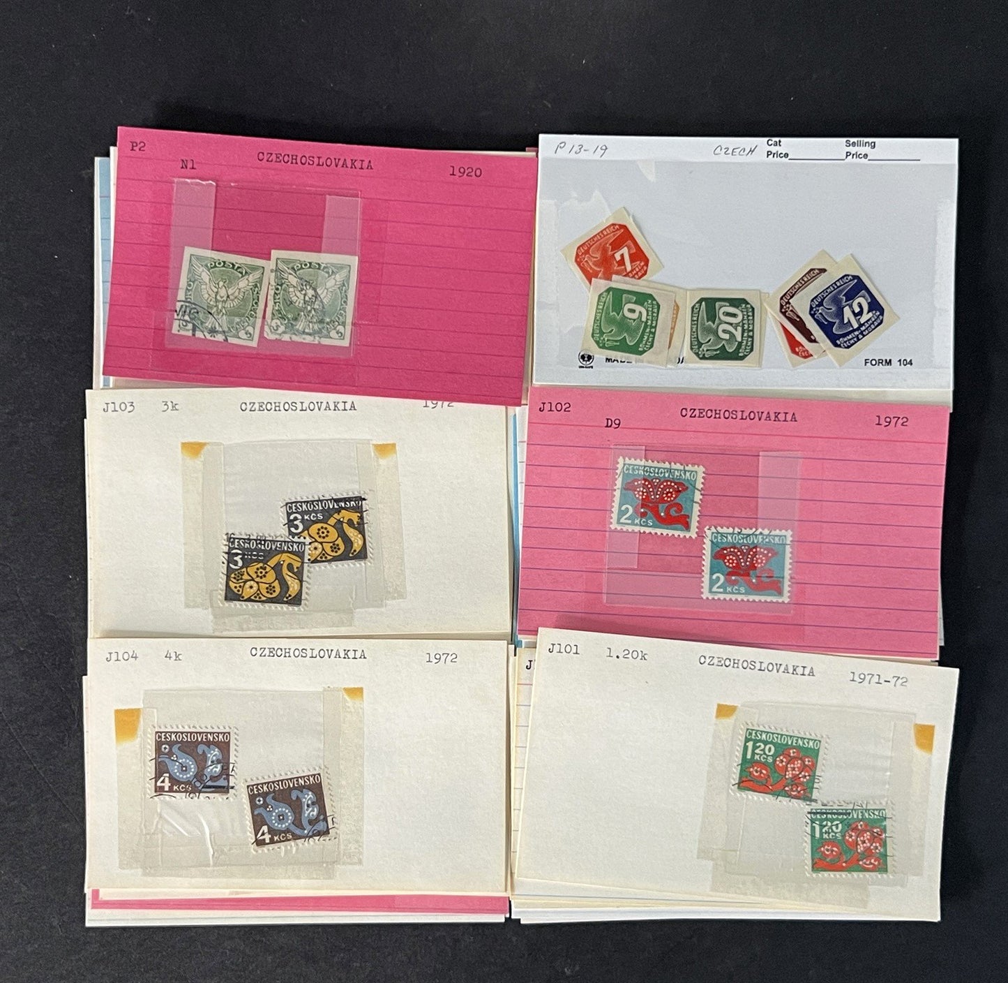 Czechoslovakia Stamp Collection BoB Mint/Used mix Dealer Cards $93 CV ZAYIX