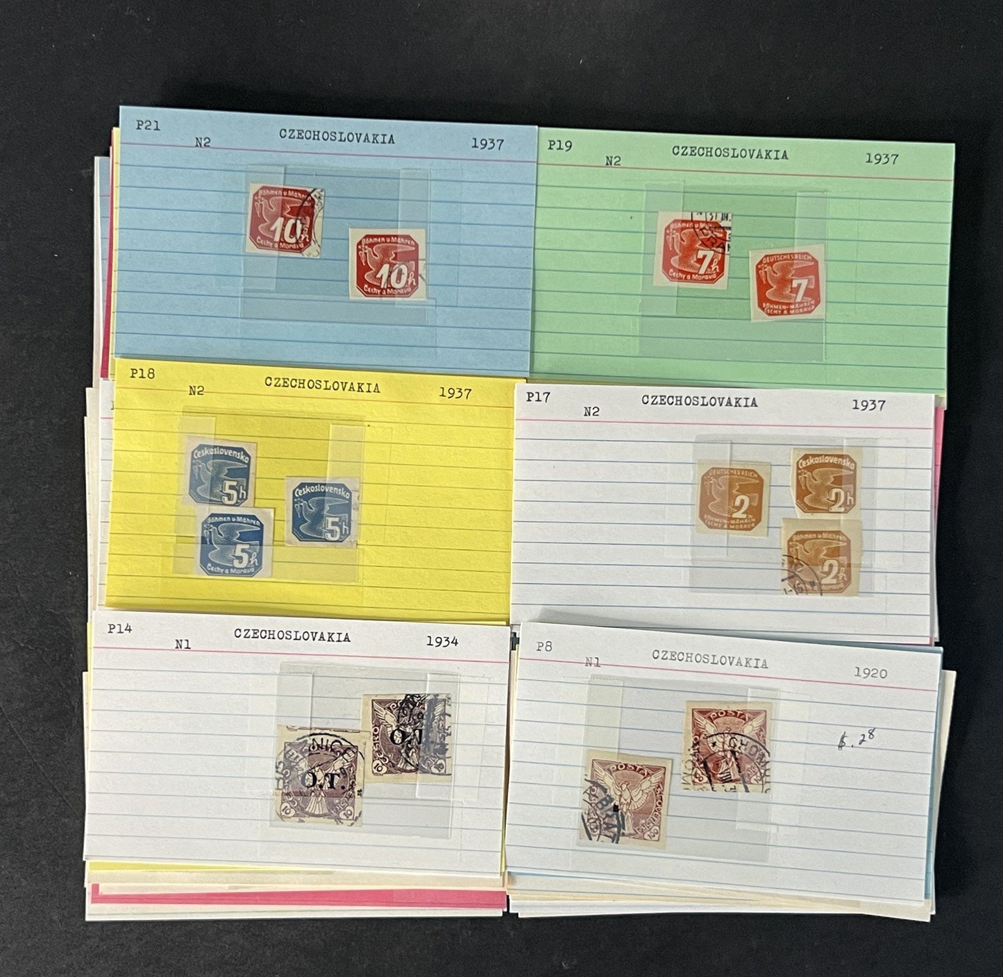Czechoslovakia Stamp Collection BoB Mint/Used mix Dealer Cards $93 CV ZAYIX