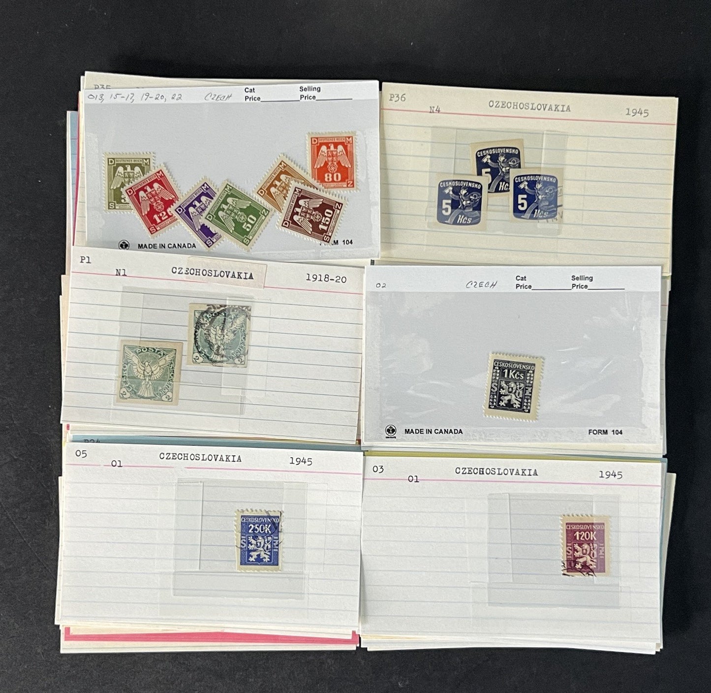 Czechoslovakia Stamp Collection BoB Mint/Used mix Dealer Cards $93 CV ZAYIX