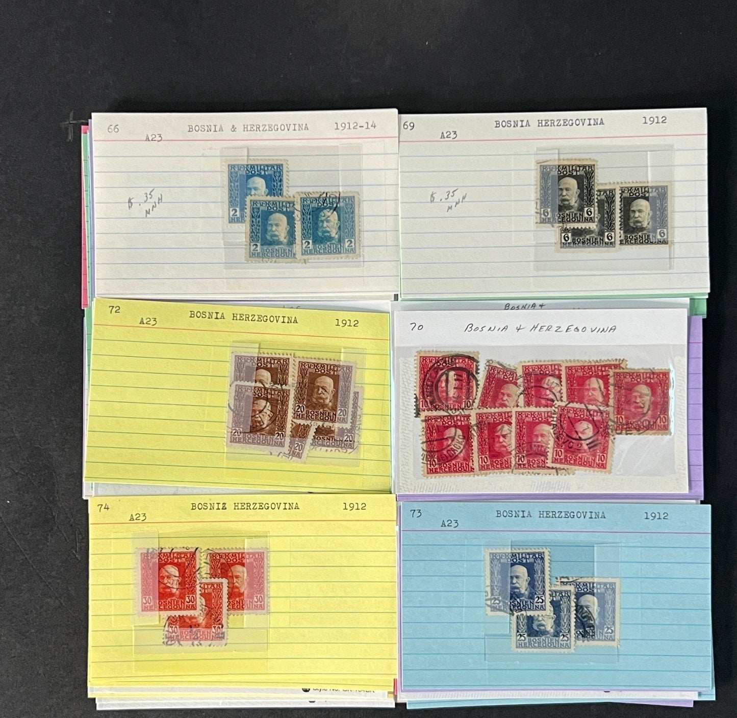 Bosnia & Herzegovina Stamp Collection on Dealer Cards $215 CV ZAYIX 0825CB414632