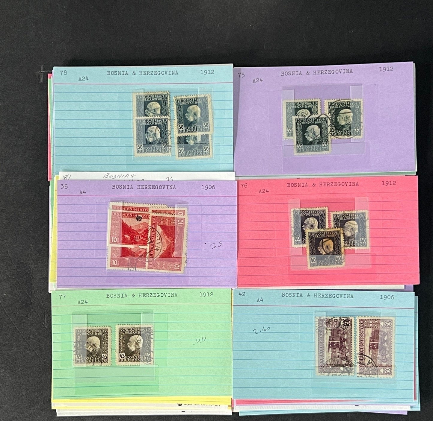 Bosnia & Herzegovina Stamp Collection on Dealer Cards $215 CV ZAYIX 0825CB414632