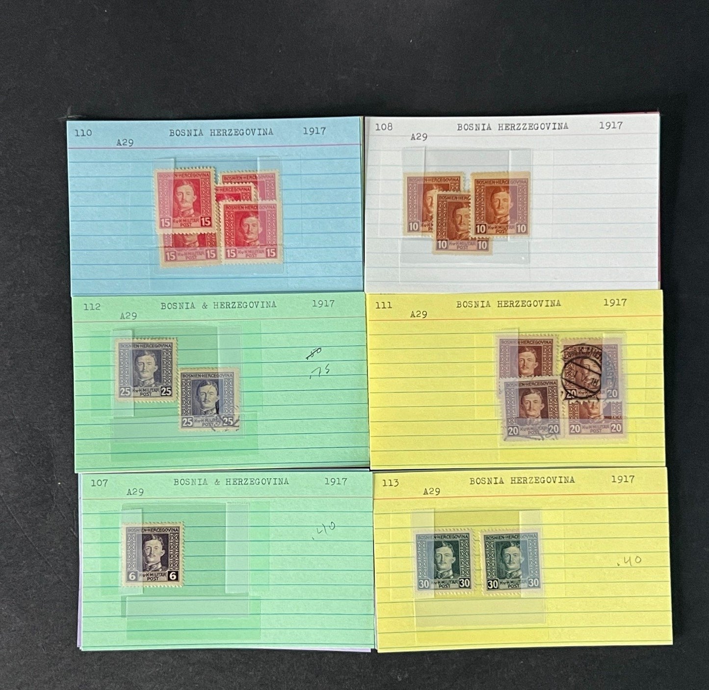 Bosnia & Herzegovina Stamp Collection on Dealer Cards $215 CV ZAYIX 0825CB414632