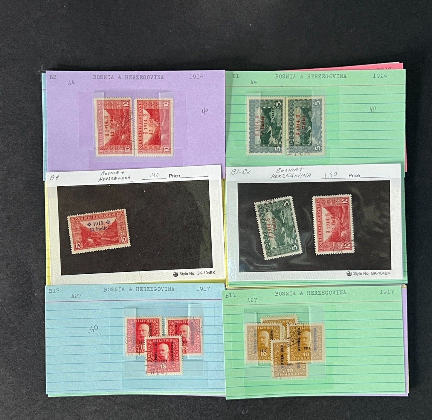 Bosnia & Herzegovina Stamp Collection on Dealer Cards $215 CV ZAYIX 0825CB414632
