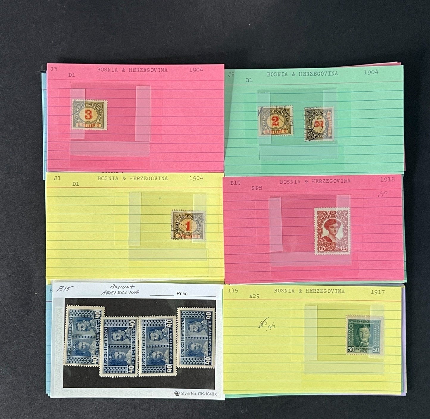 Bosnia & Herzegovina Stamp Collection on Dealer Cards $215 CV ZAYIX 0825CB414632