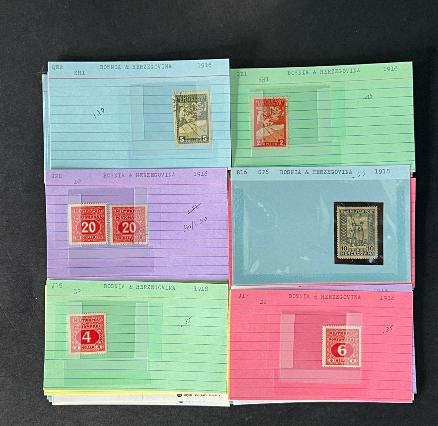 Bosnia & Herzegovina Stamp Collection on Dealer Cards $215 CV ZAYIX 0825CB414632