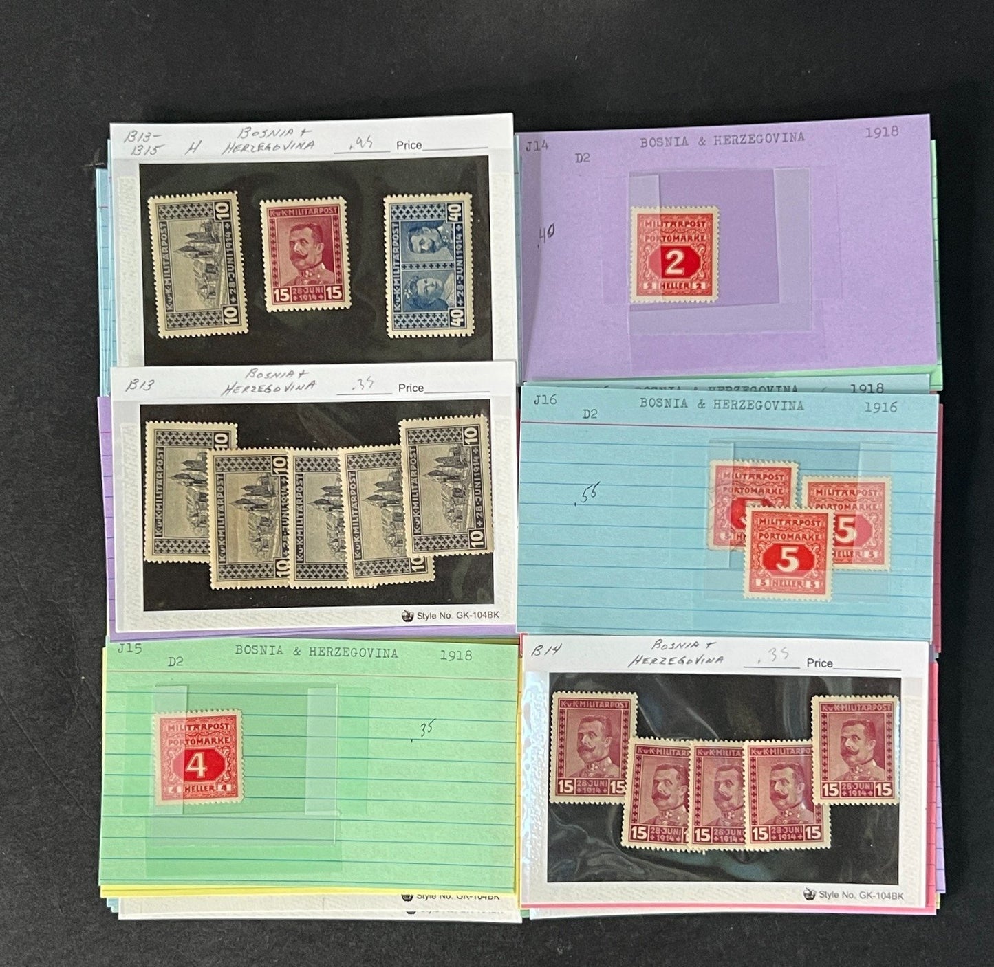Bosnia & Herzegovina Stamp Collection on Dealer Cards $215 CV ZAYIX 0825CB414632