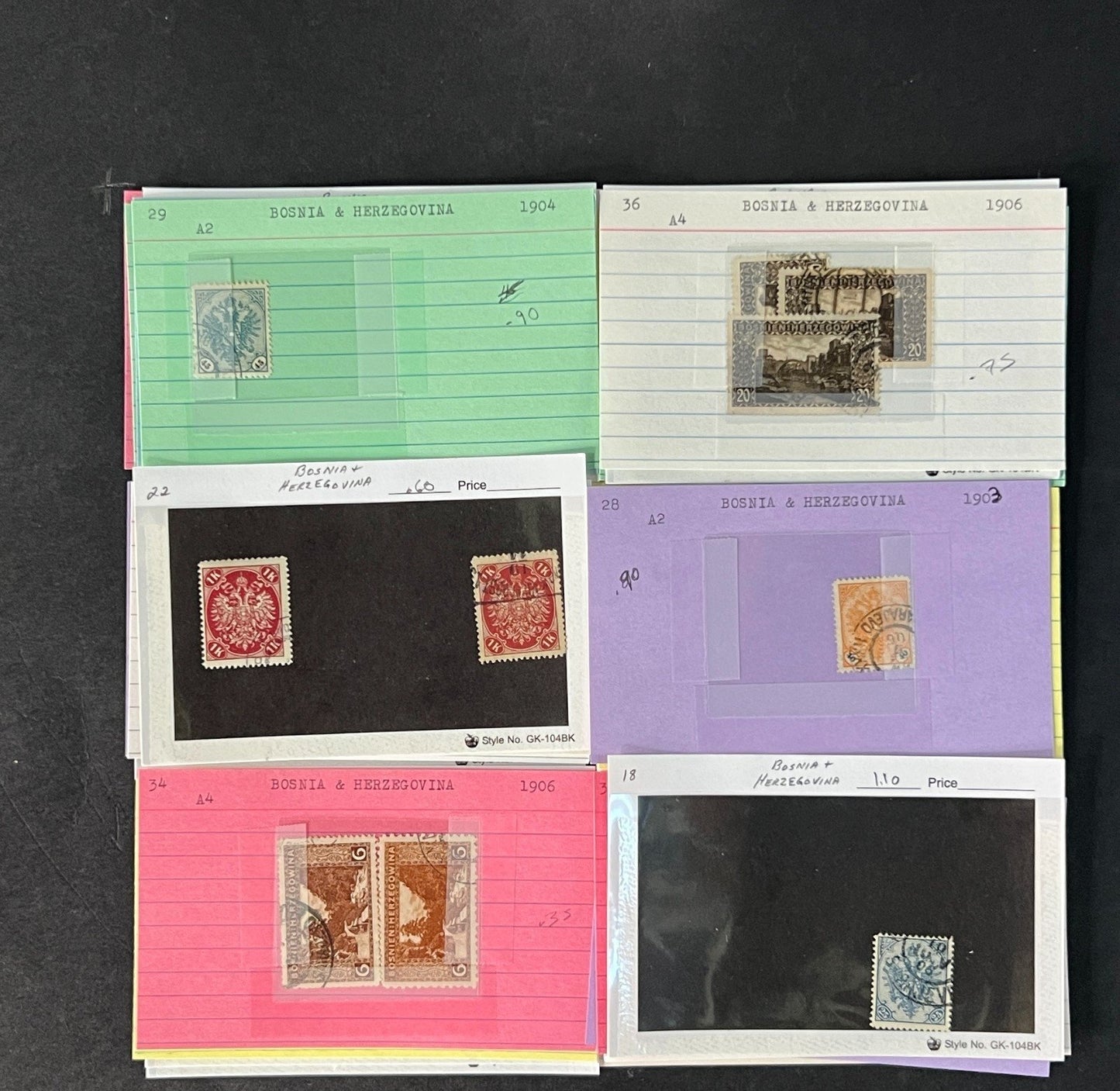 Bosnia & Herzegovina Stamp Collection on Dealer Cards $215 CV ZAYIX 0825CB414632
