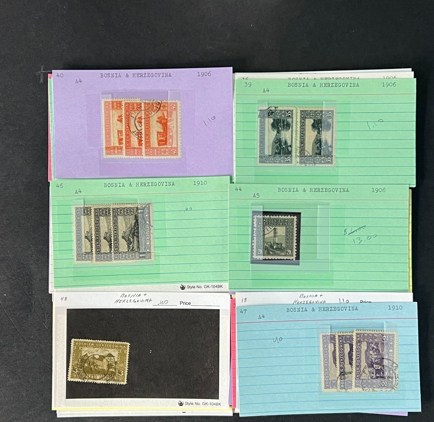Bosnia & Herzegovina Stamp Collection on Dealer Cards $215 CV ZAYIX 0825CB414632