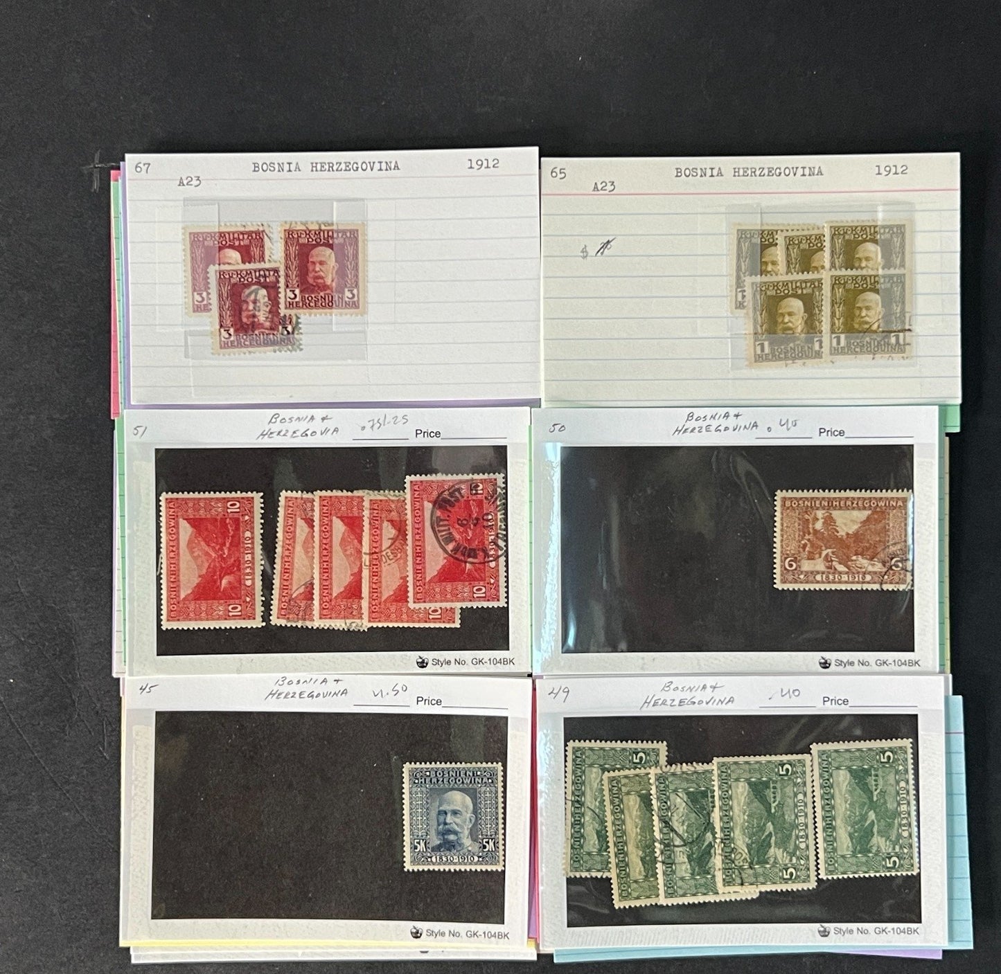 Bosnia & Herzegovina Stamp Collection on Dealer Cards $215 CV ZAYIX 0825CB414632
