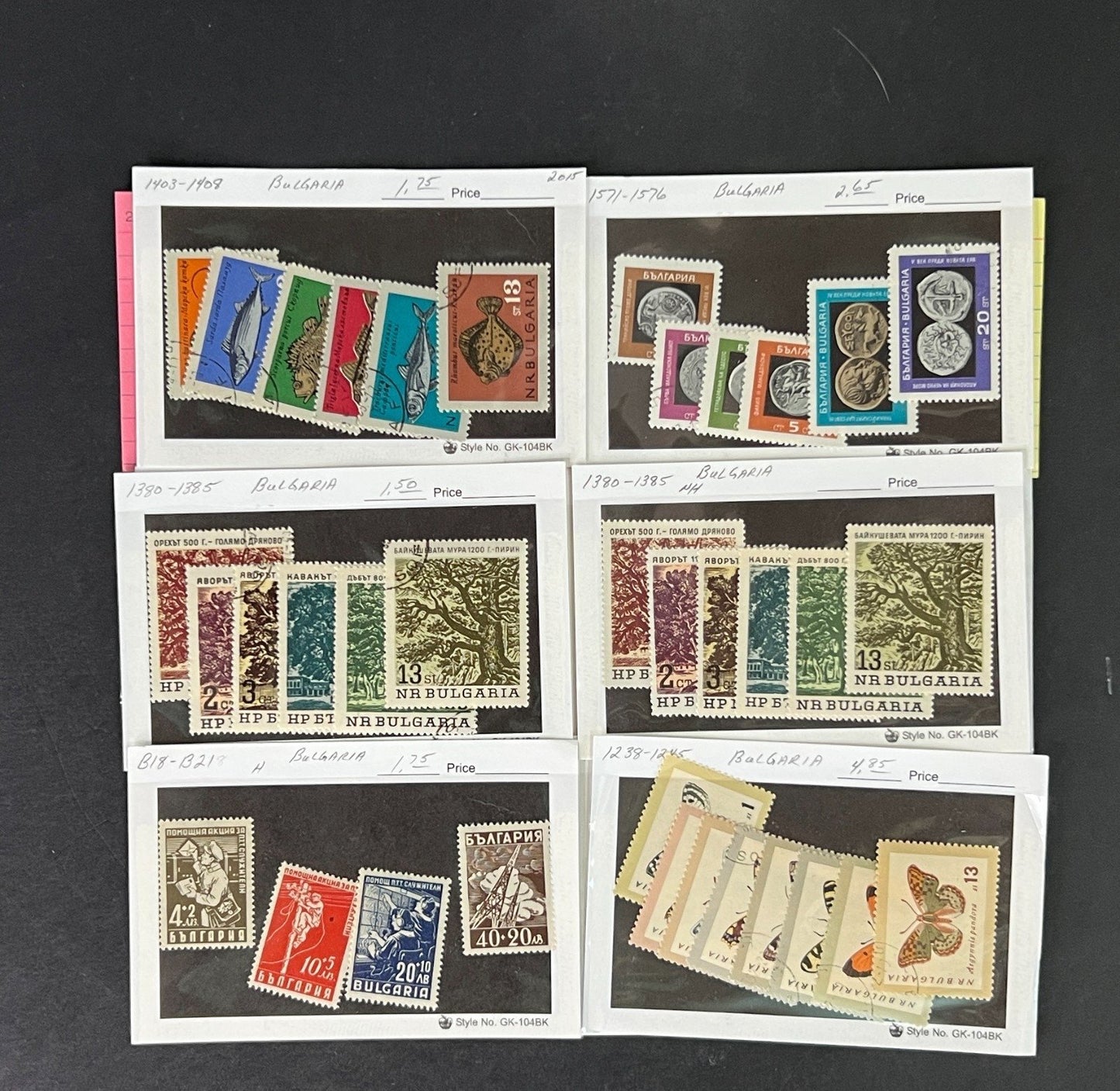 Bulgaria Stamp Collection on Dealer Cards $45 CV ZAYIX 0825CB414633