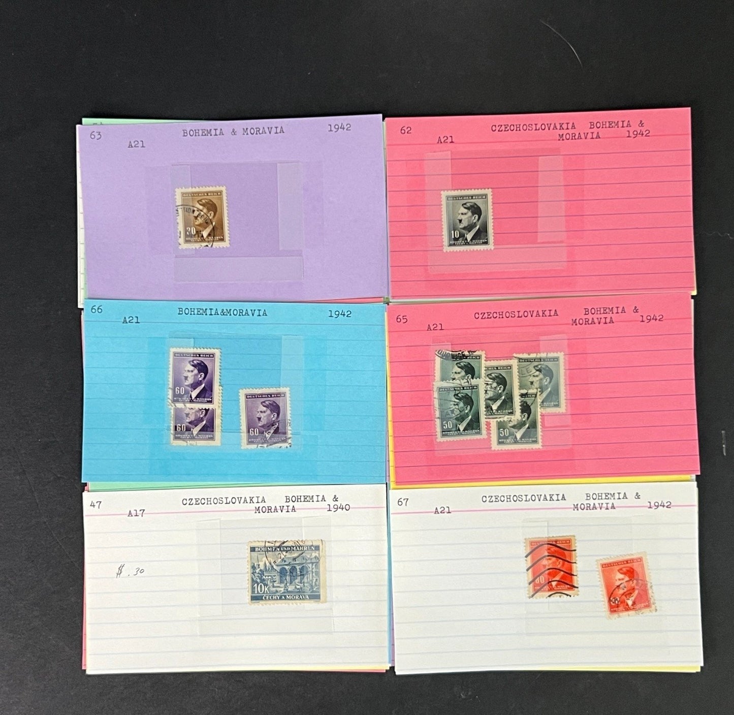 Bohemia & Moravia Stamp Collection on Dealer Cards $60 CV ZAYIX 0825CB414634