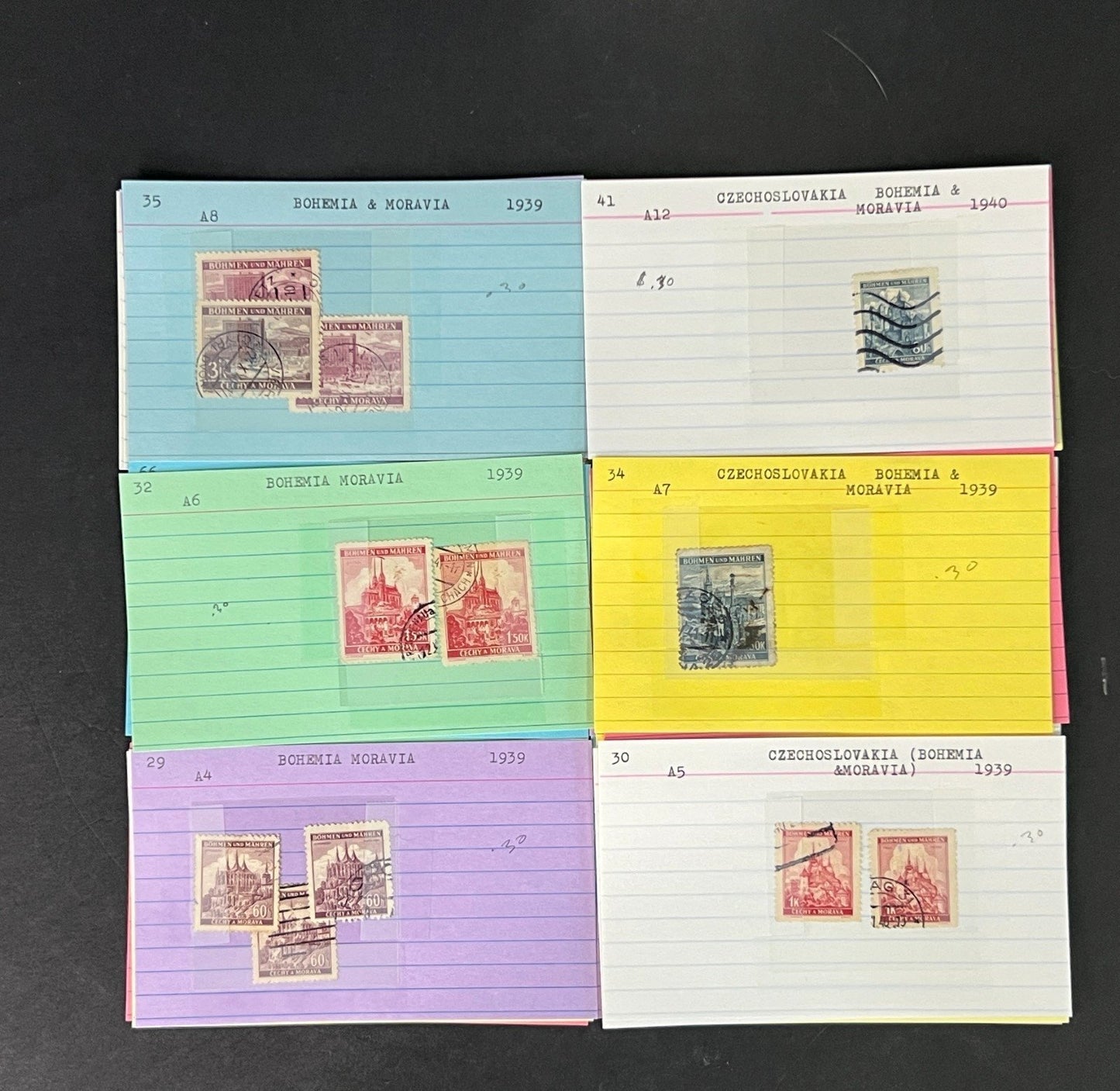 Bohemia & Moravia Stamp Collection on Dealer Cards $60 CV ZAYIX 0825CB414634