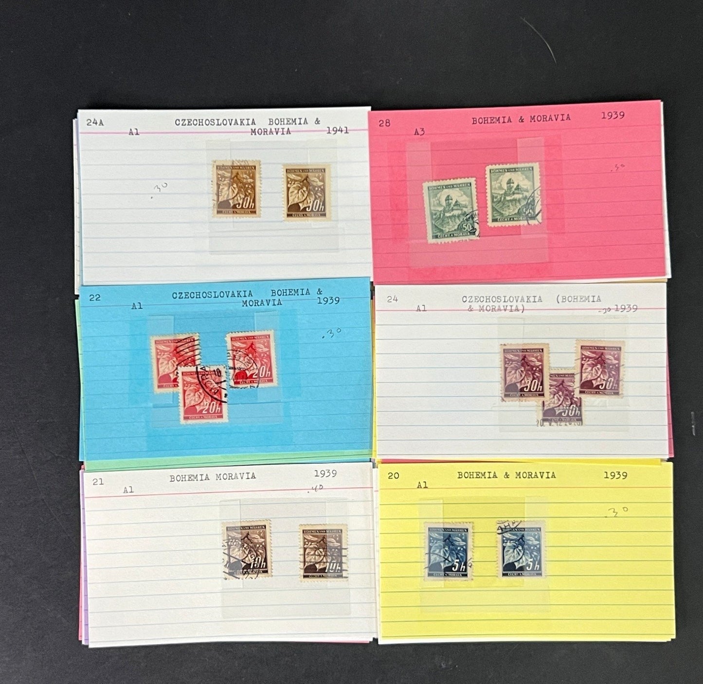 Bohemia & Moravia Stamp Collection on Dealer Cards $60 CV ZAYIX 0825CB414634