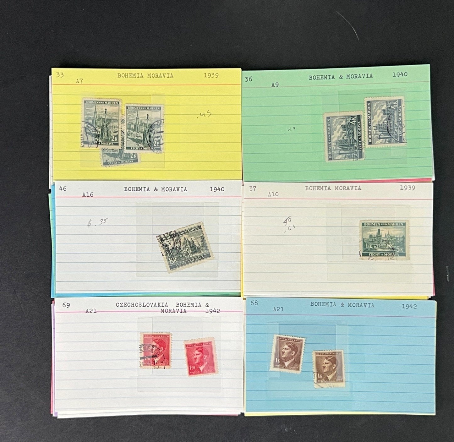 Bohemia & Moravia Stamp Collection on Dealer Cards $60 CV ZAYIX 0825CB414634