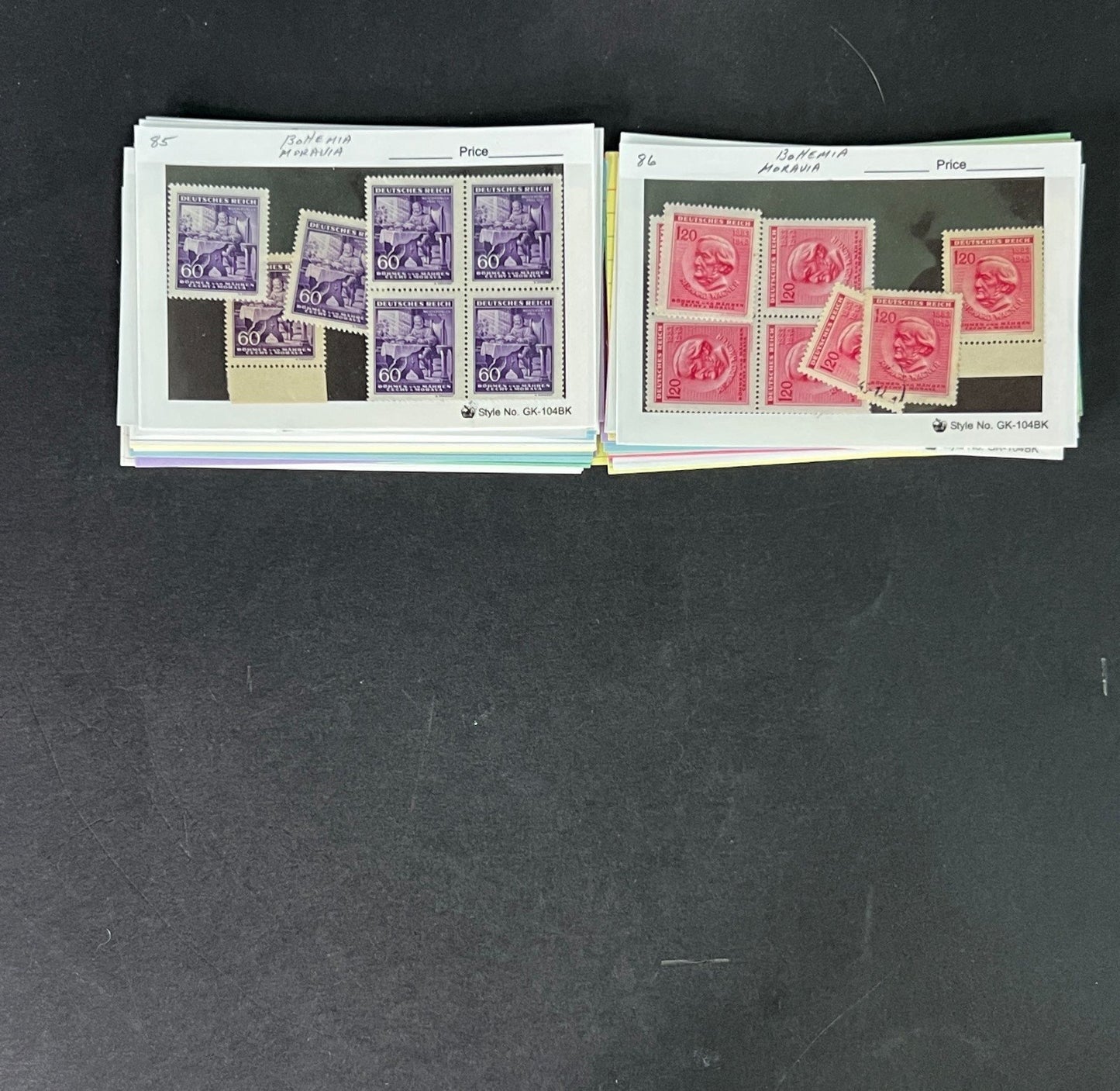 Bohemia & Moravia Stamp Collection on Dealer Cards $60 CV ZAYIX 0825CB414634