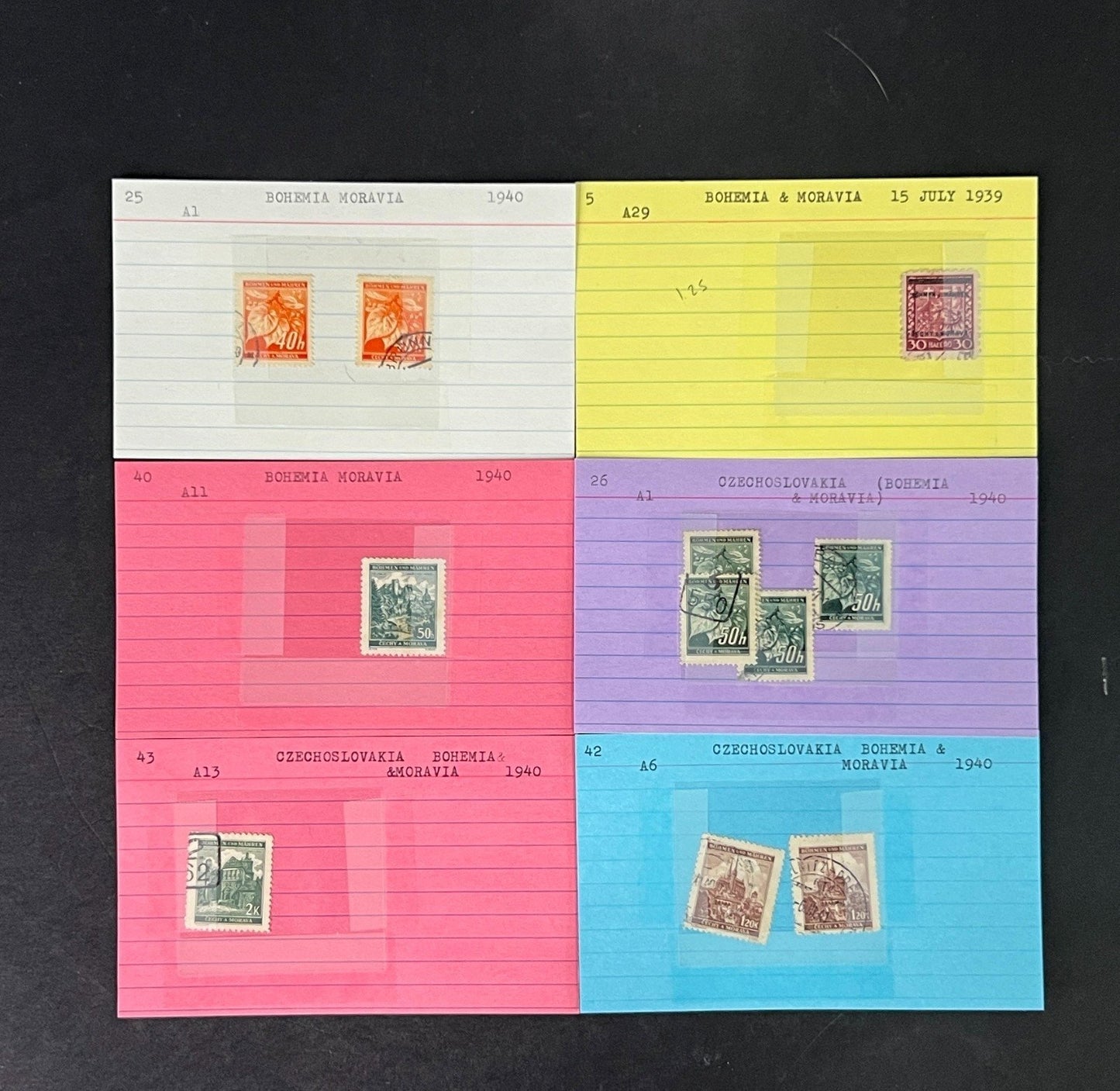 Bohemia & Moravia Stamp Collection on Dealer Cards $60 CV ZAYIX 0825CB414634