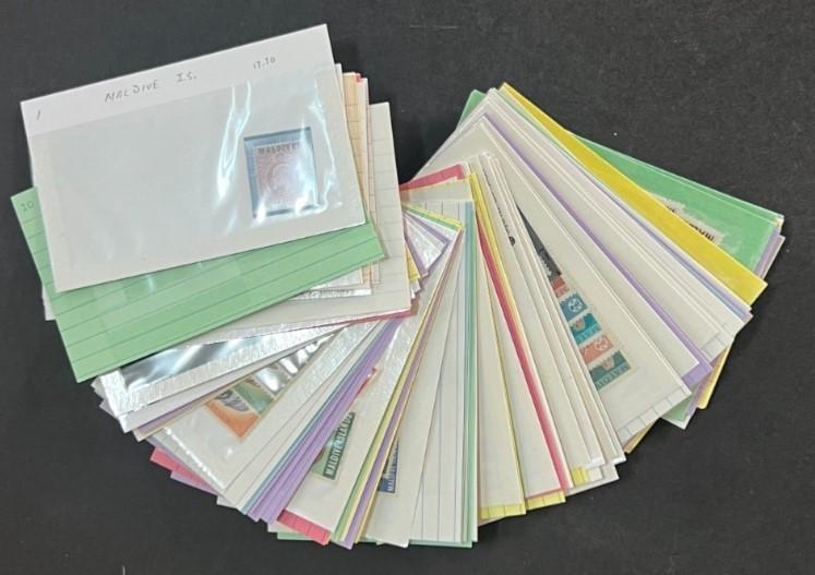 Maldive Islands Stamp Collection Dealer Cards Mint/Used Mix $230 CV ZAYIX