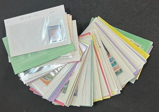 Maldive Islands Stamp Collection Dealer Cards Mint/Used Mix $230 CV ZAYIX