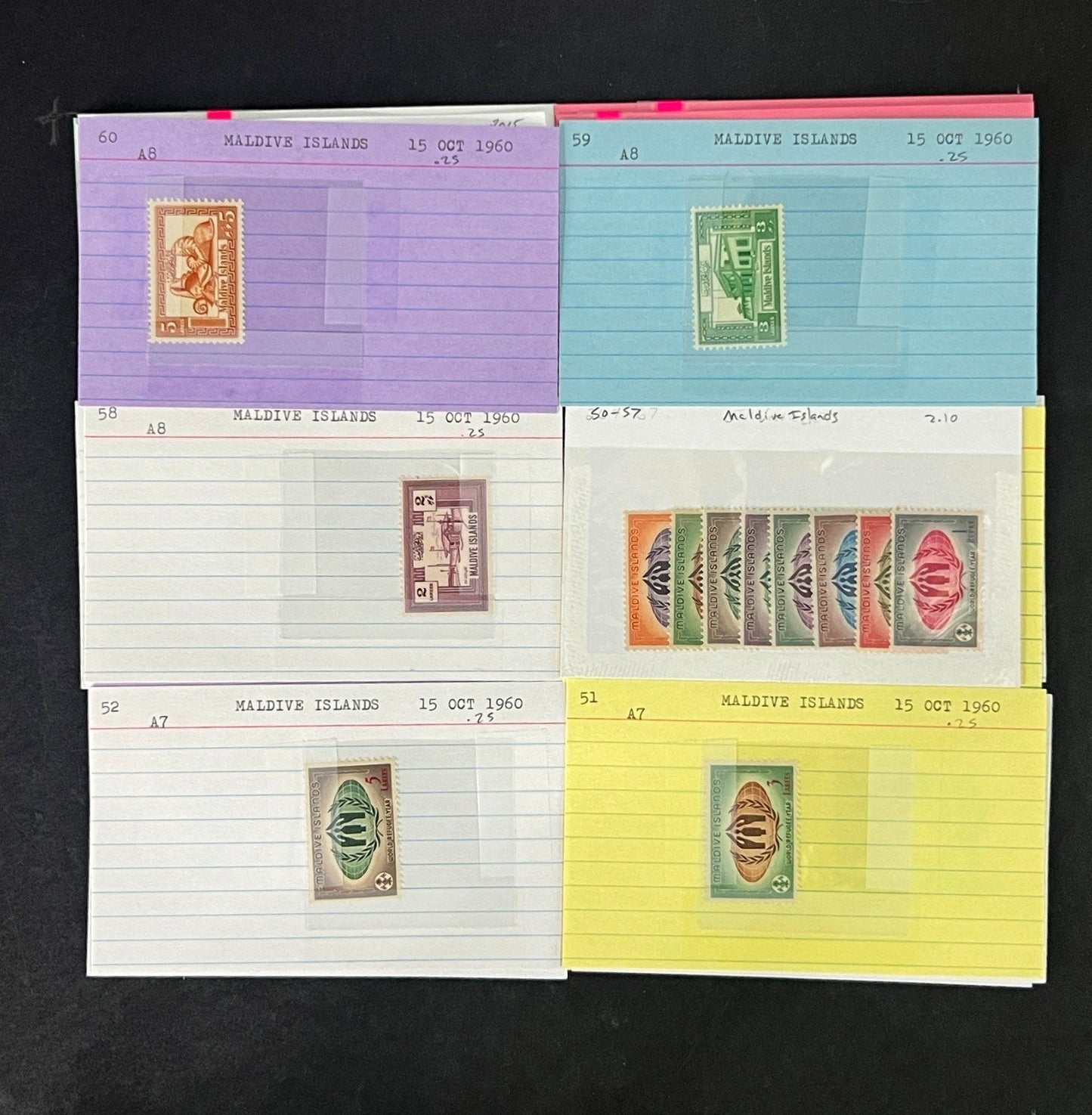 Maldive Islands Stamp Collection Dealer Cards Mint/Used Mix $230 CV ZAYIX