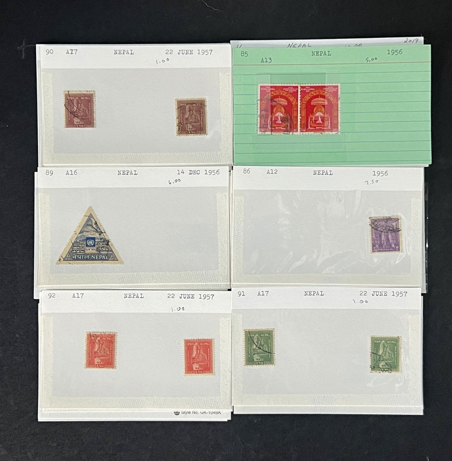 Nepal Stamp Collection Dealer Cards Mint/Used Mix Classics-Modern $320 CV ZAYIX