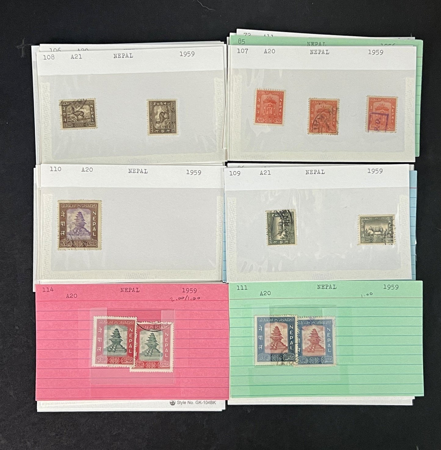 Nepal Stamp Collection Dealer Cards Mint/Used Mix Classics-Modern $320 CV ZAYIX