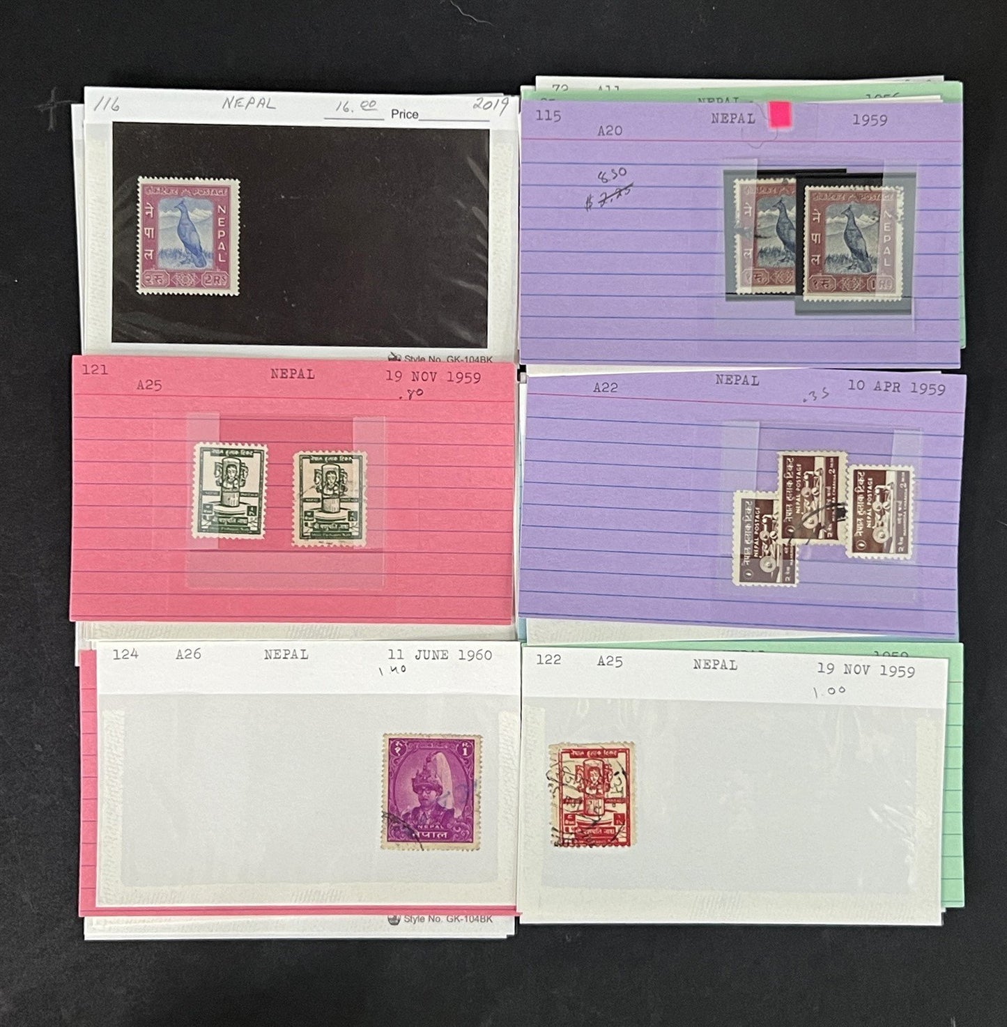 Nepal Stamp Collection Dealer Cards Mint/Used Mix Classics-Modern $320 CV ZAYIX