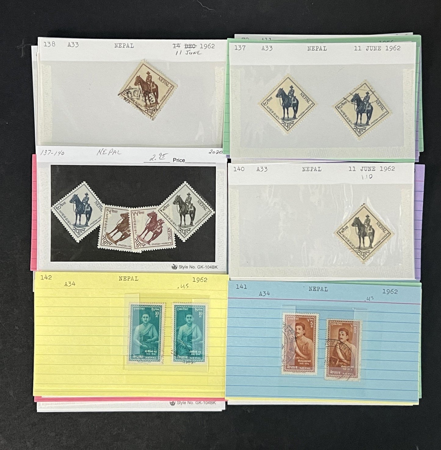Nepal Stamp Collection Dealer Cards Mint/Used Mix Classics-Modern $320 CV ZAYIX