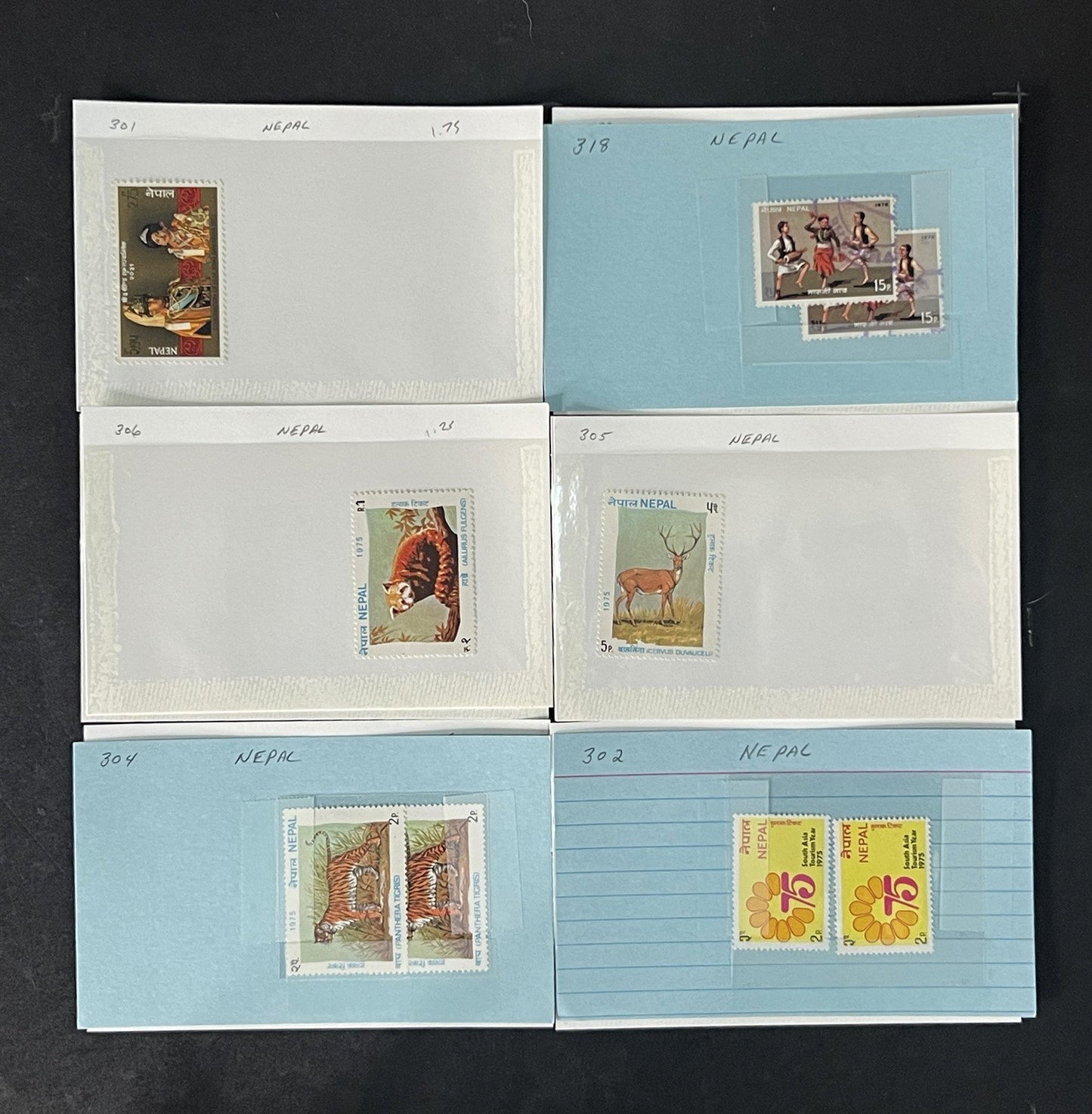 Nepal Stamp Collection Dealer Cards Mint/Used Mix Classics-Modern $320 CV ZAYIX