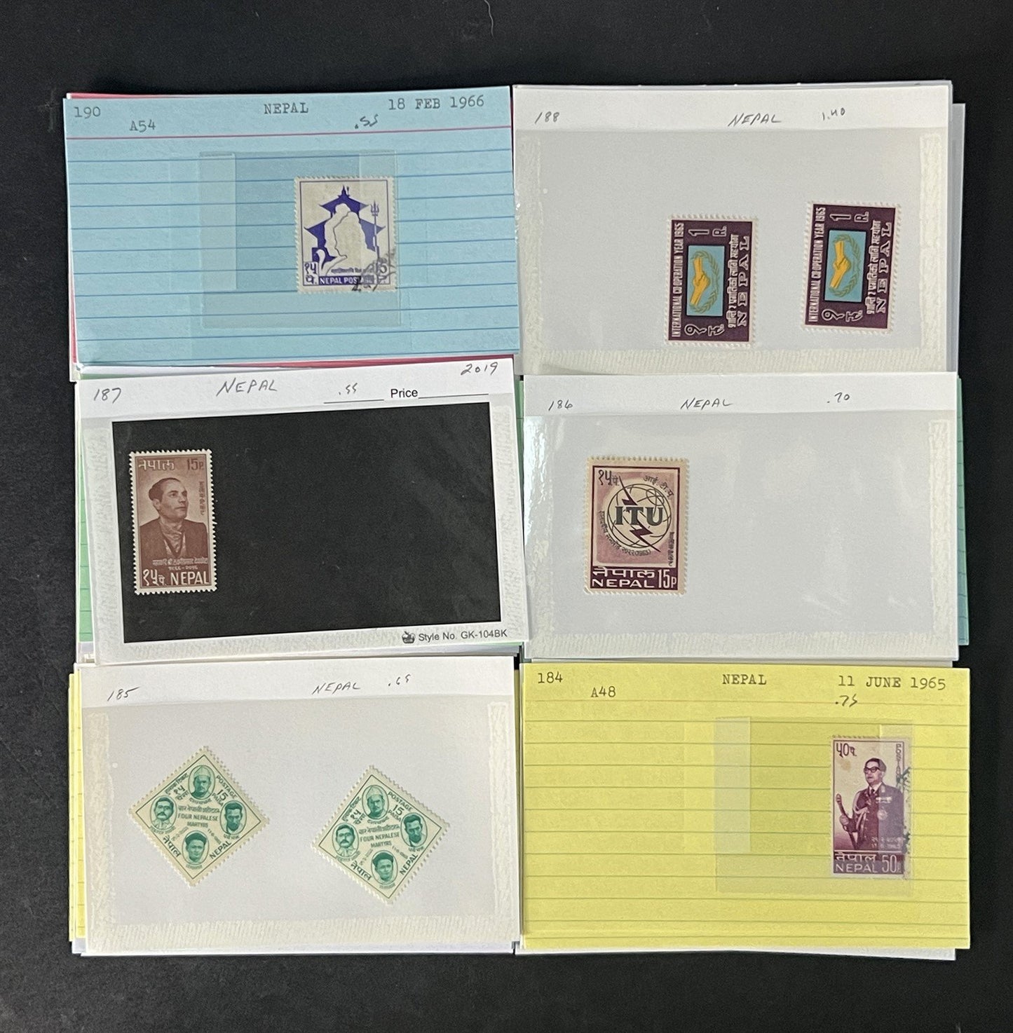 Nepal Stamp Collection Dealer Cards Mint/Used Mix Classics-Modern $320 CV ZAYIX