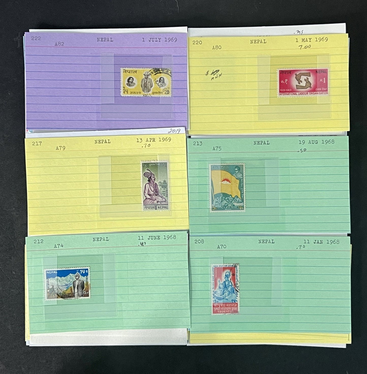 Nepal Stamp Collection Dealer Cards Mint/Used Mix Classics-Modern $320 CV ZAYIX