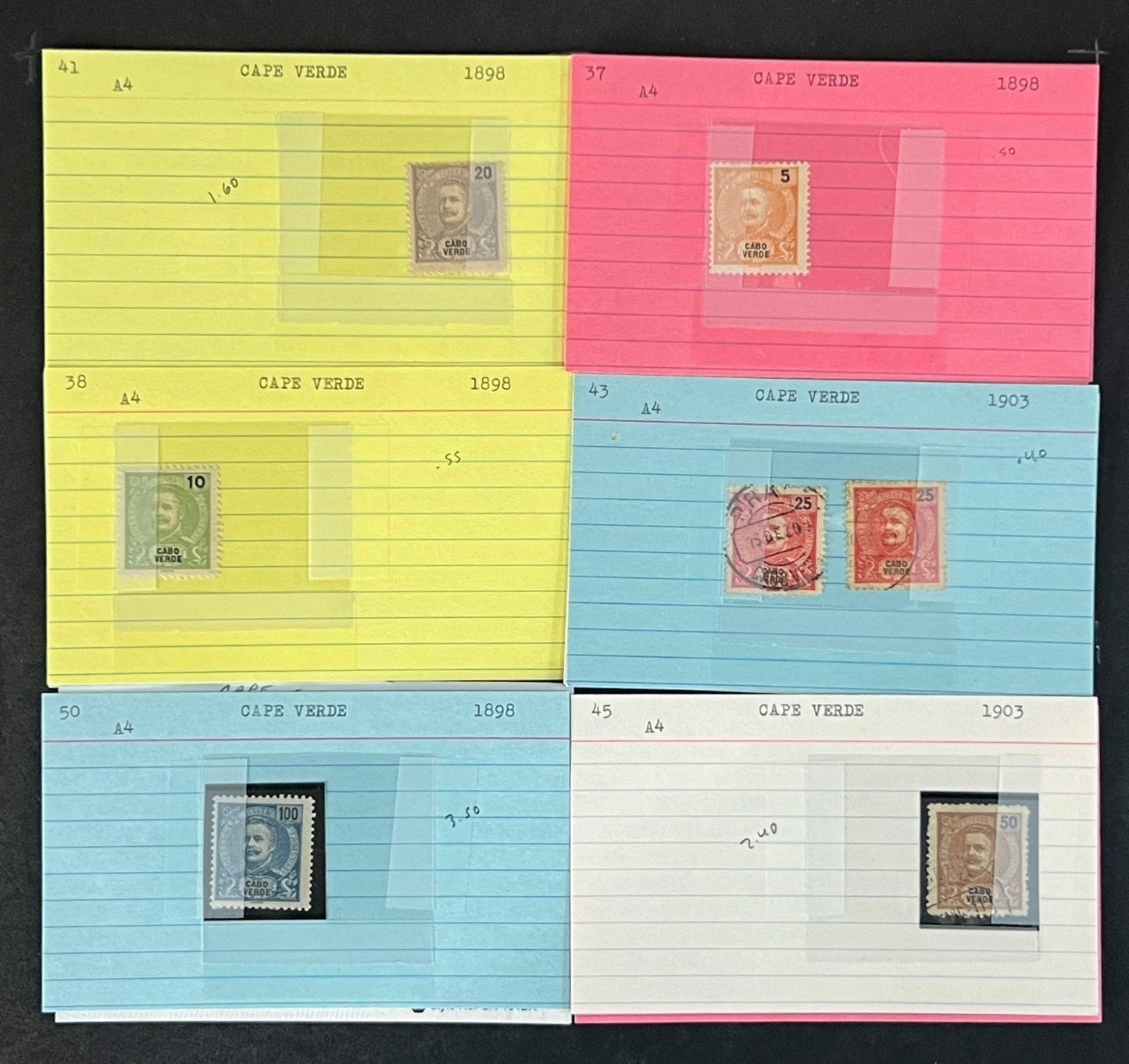 Cape Verde Stamp Collection Mint/Used Classics 96 Dealer Cards $105 CV ZAYIX