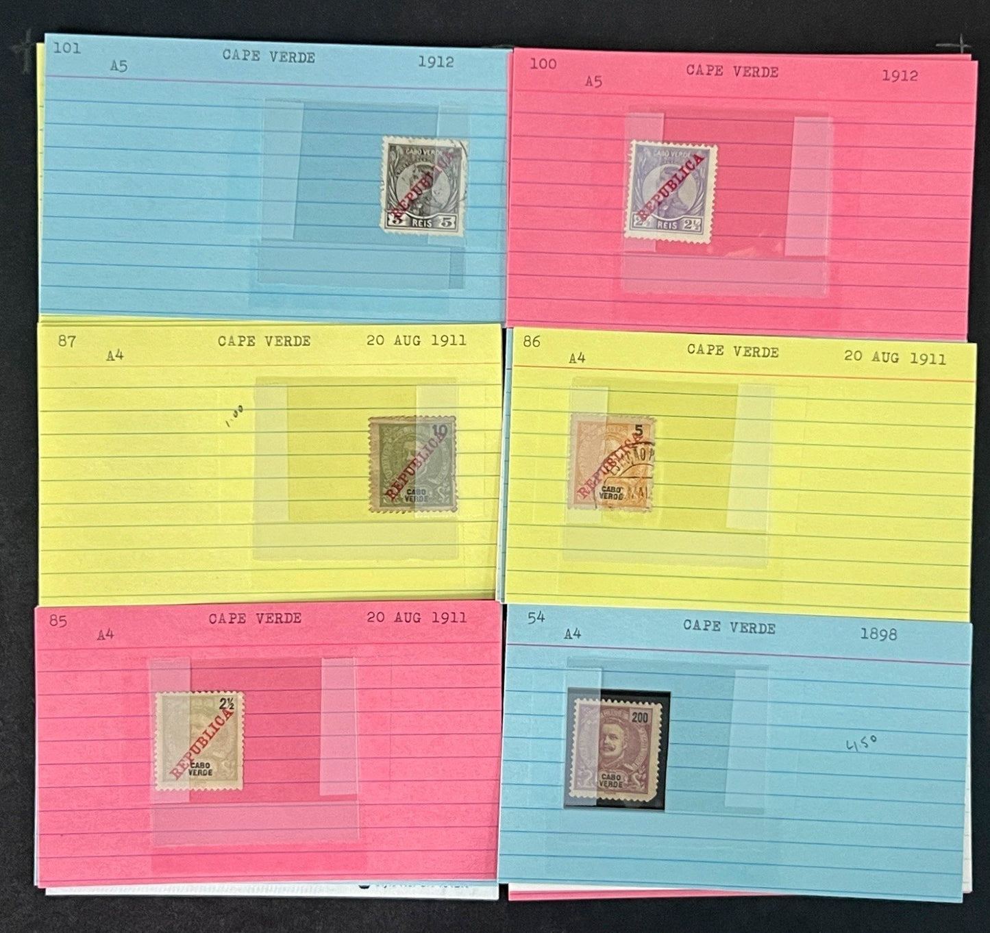 Cape Verde Stamp Collection Mint/Used Classics 96 Dealer Cards $105 CV ZAYIX