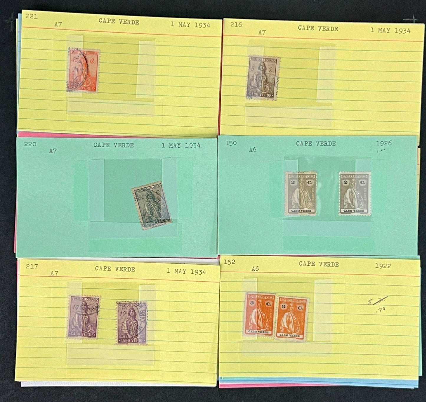 Cape Verde Stamp Collection Mint/Used Classics 96 Dealer Cards $105 CV ZAYIX