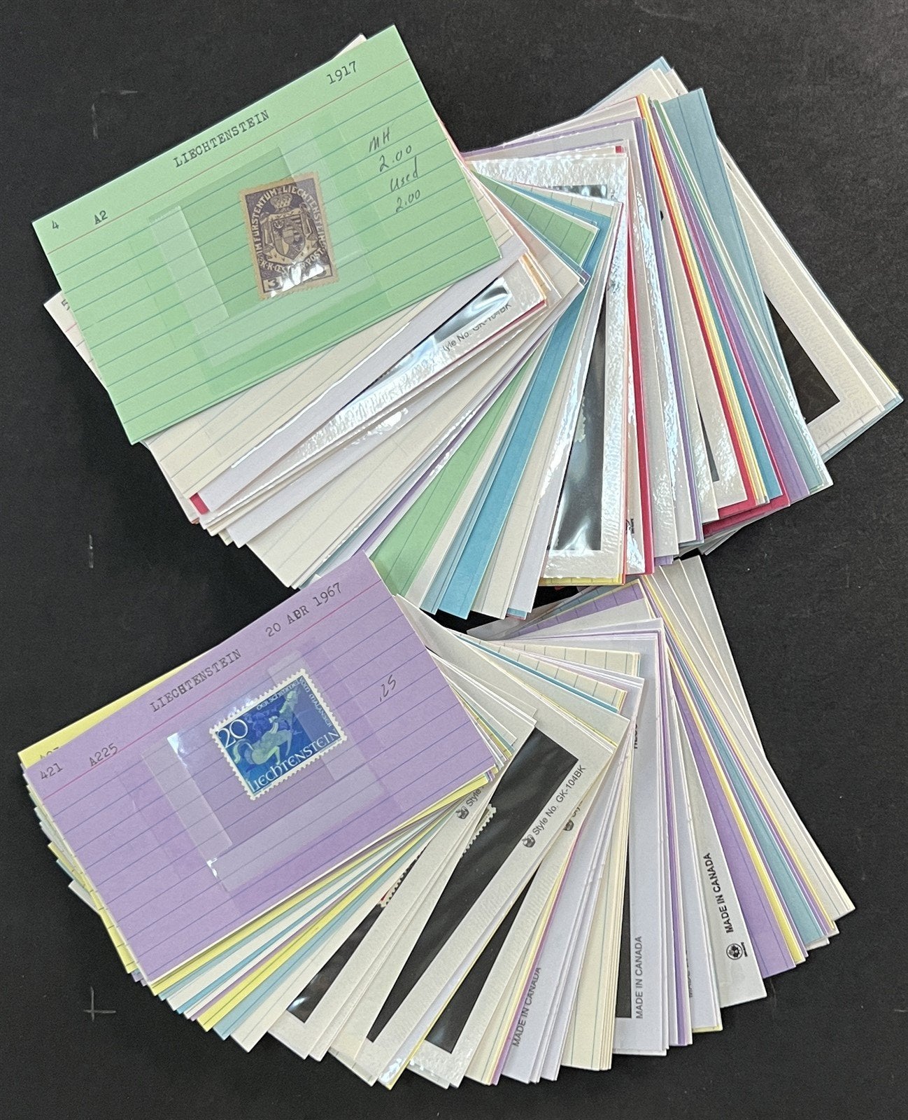 Liechtenstein Stamp Collection Dealer Cards Mint/Used Mix $240 CV ZAYIX