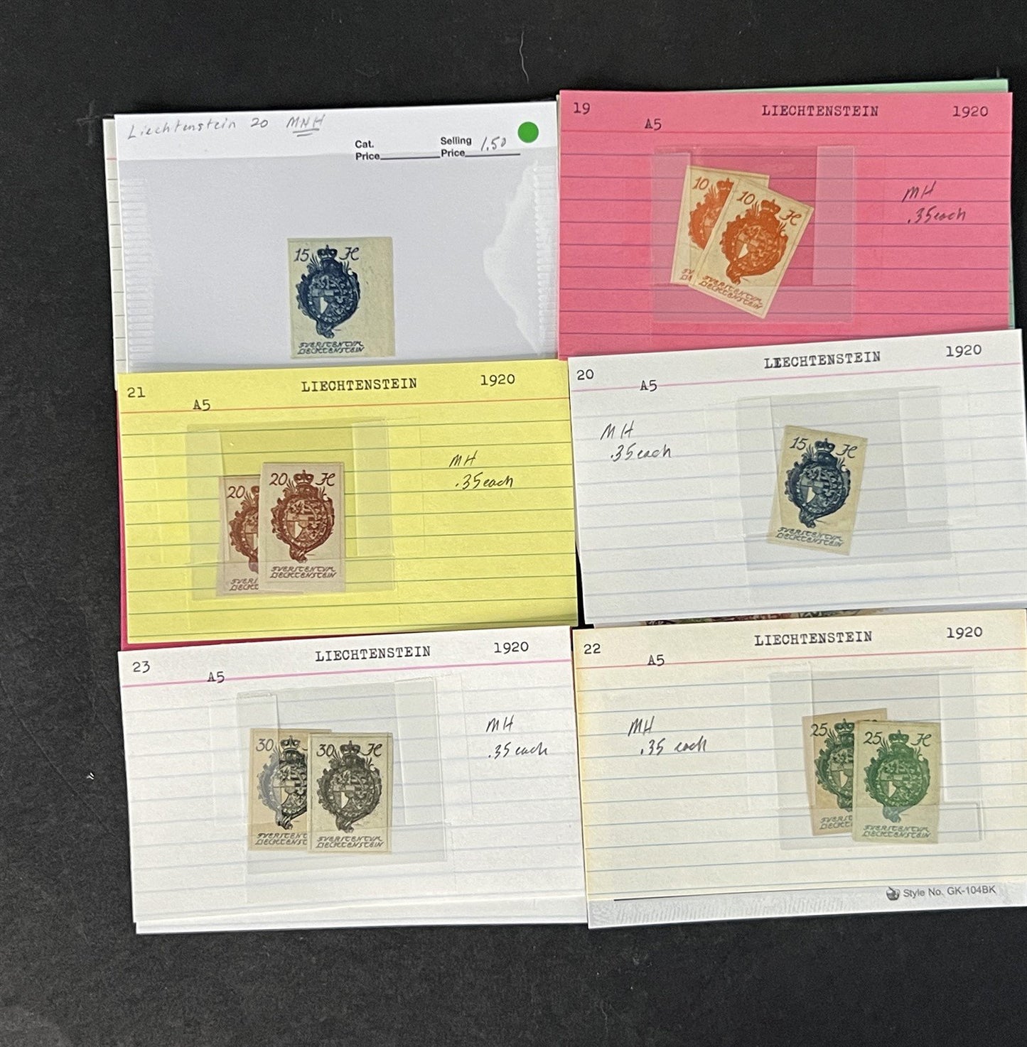Liechtenstein Stamp Collection Dealer Cards Mint/Used Mix $240 CV ZAYIX