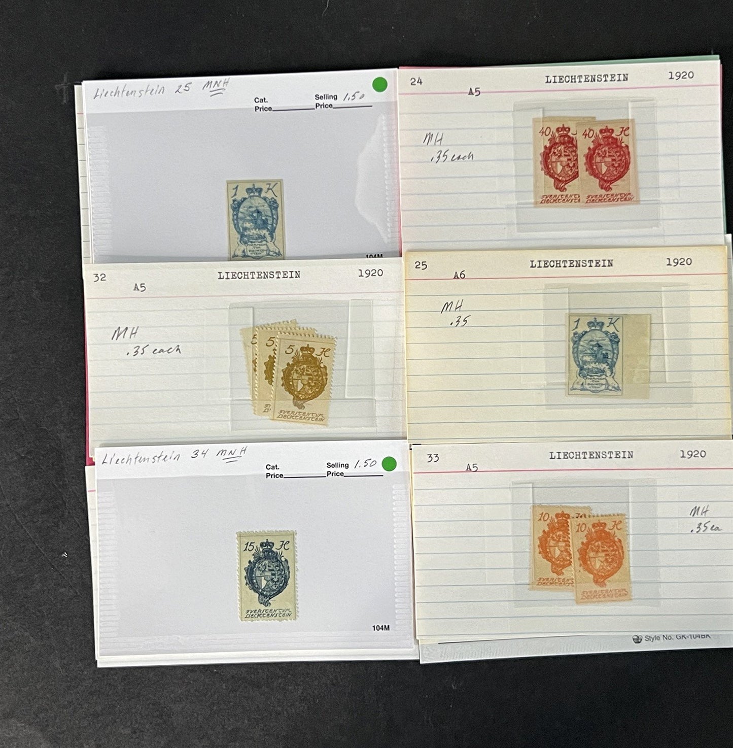 Liechtenstein Stamp Collection Dealer Cards Mint/Used Mix $240 CV ZAYIX