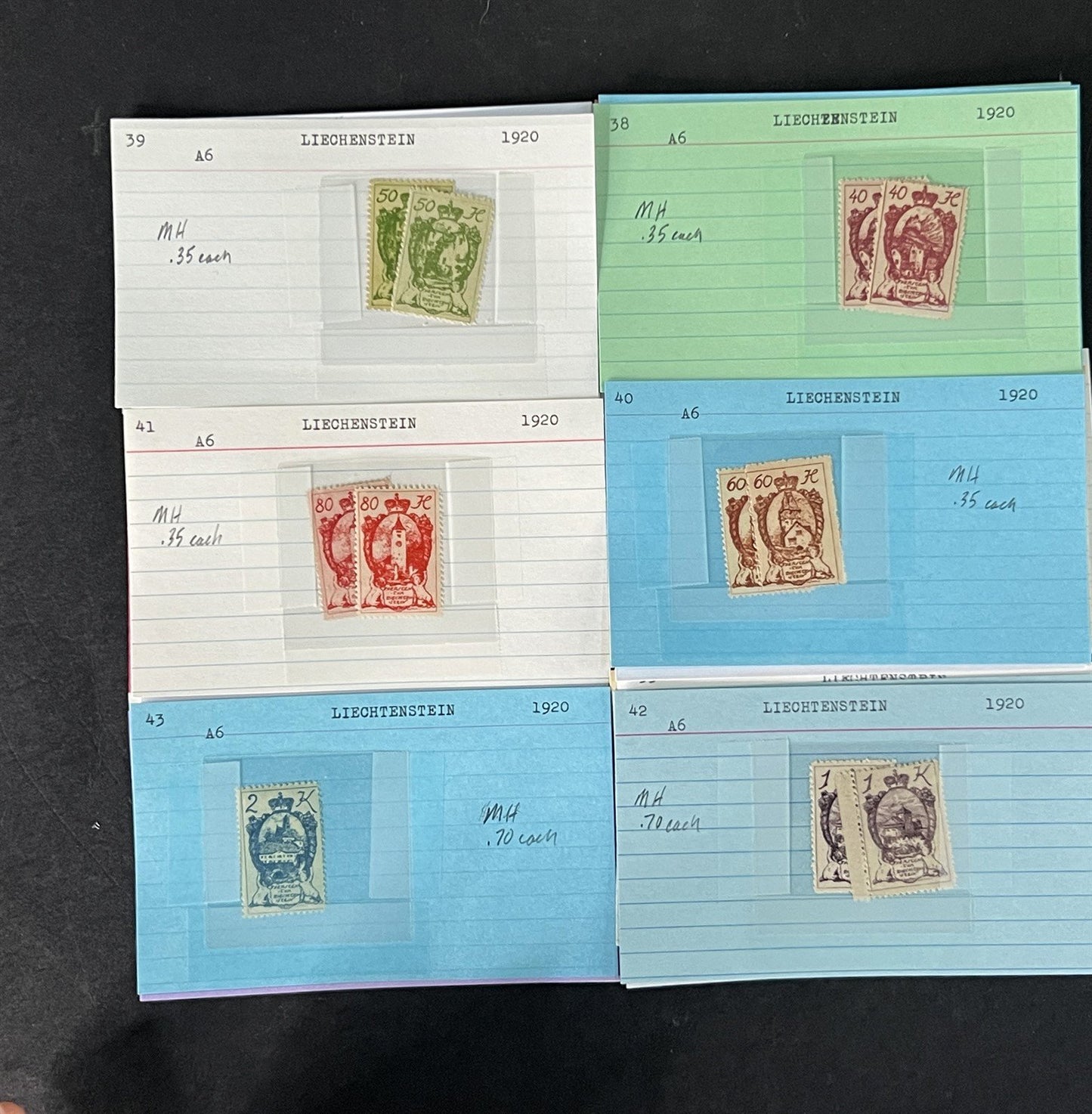 Liechtenstein Stamp Collection Dealer Cards Mint/Used Mix $240 CV ZAYIX