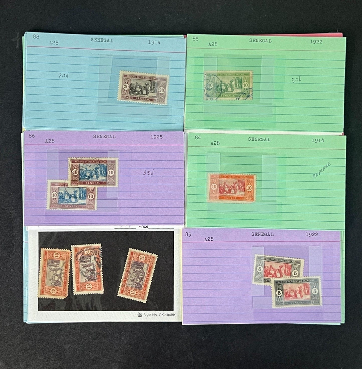 Senegal Stamp Collection Dealer Cards Mint/Used Mix $213 CV ZAYIX