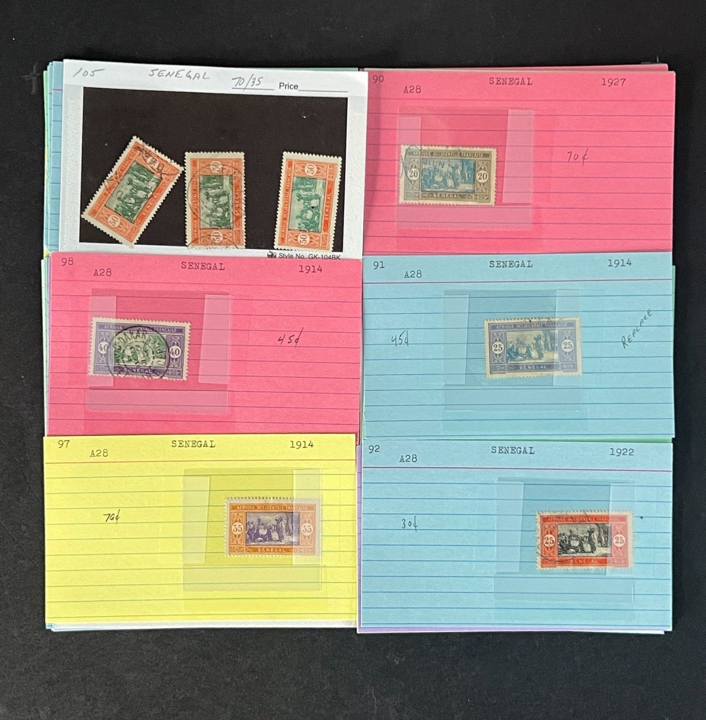 Senegal Stamp Collection Dealer Cards Mint/Used Mix $213 CV ZAYIX