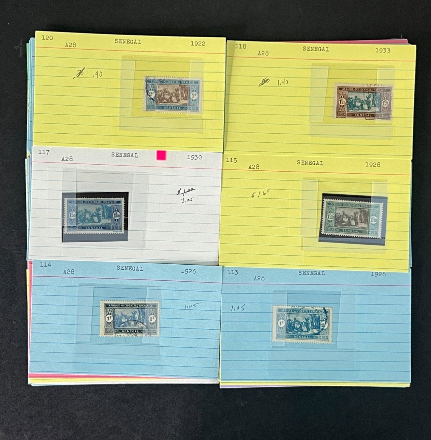 Senegal Stamp Collection Dealer Cards Mint/Used Mix $213 CV ZAYIX