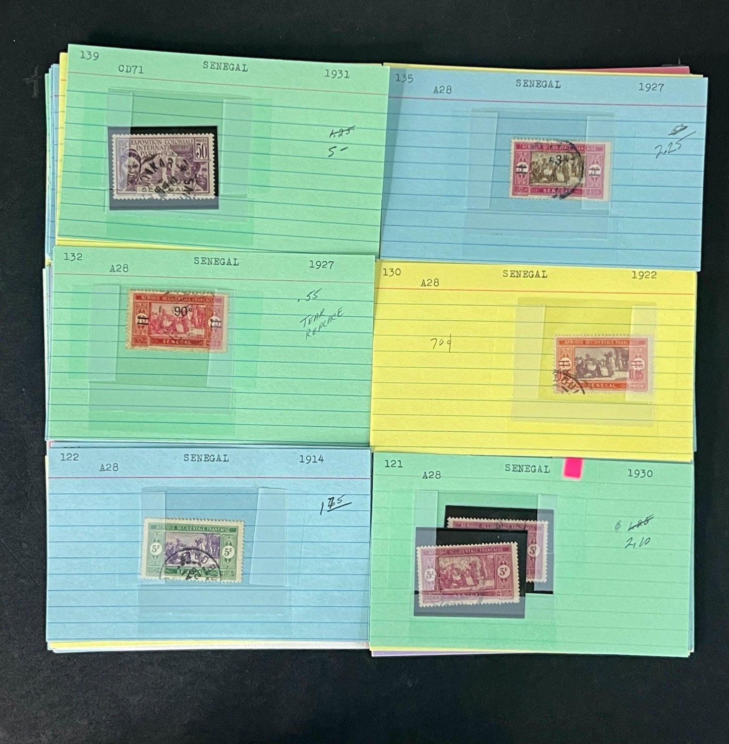 Senegal Stamp Collection Dealer Cards Mint/Used Mix $213 CV ZAYIX