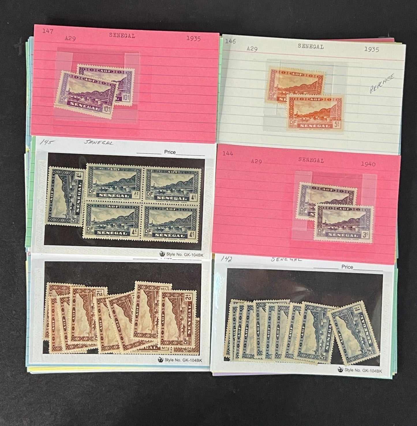 Senegal Stamp Collection Dealer Cards Mint/Used Mix $213 CV ZAYIX