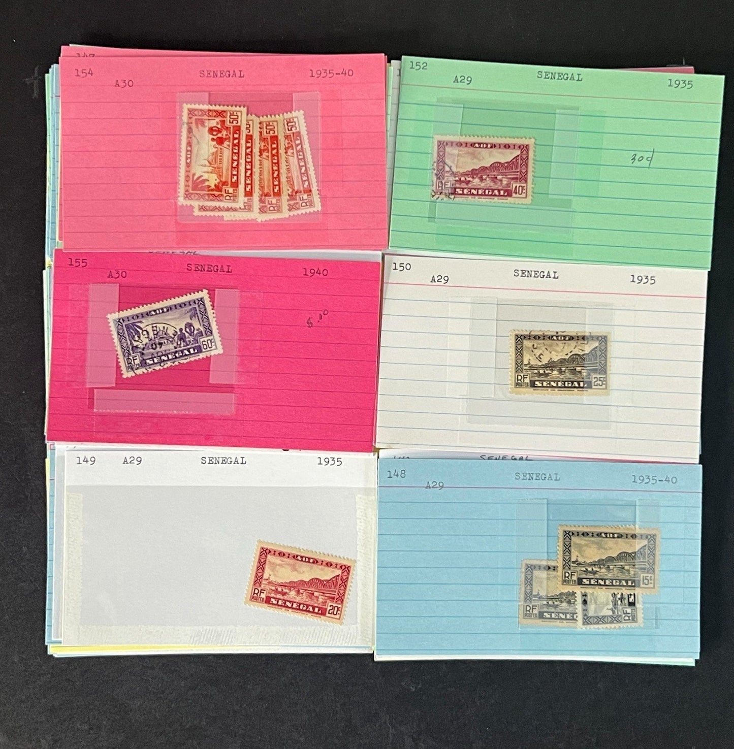 Senegal Stamp Collection Dealer Cards Mint/Used Mix $213 CV ZAYIX