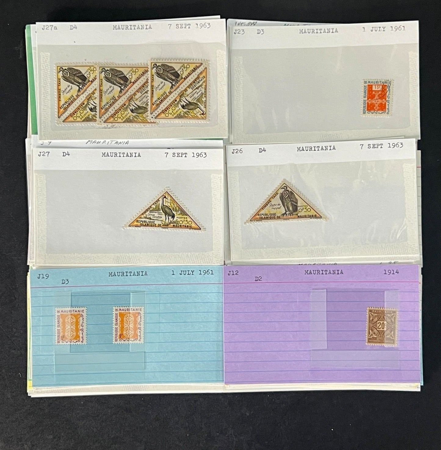 Mauritania Stamp Collection Dealer Cards Mint/Used Mix $171 CV ZAYIX