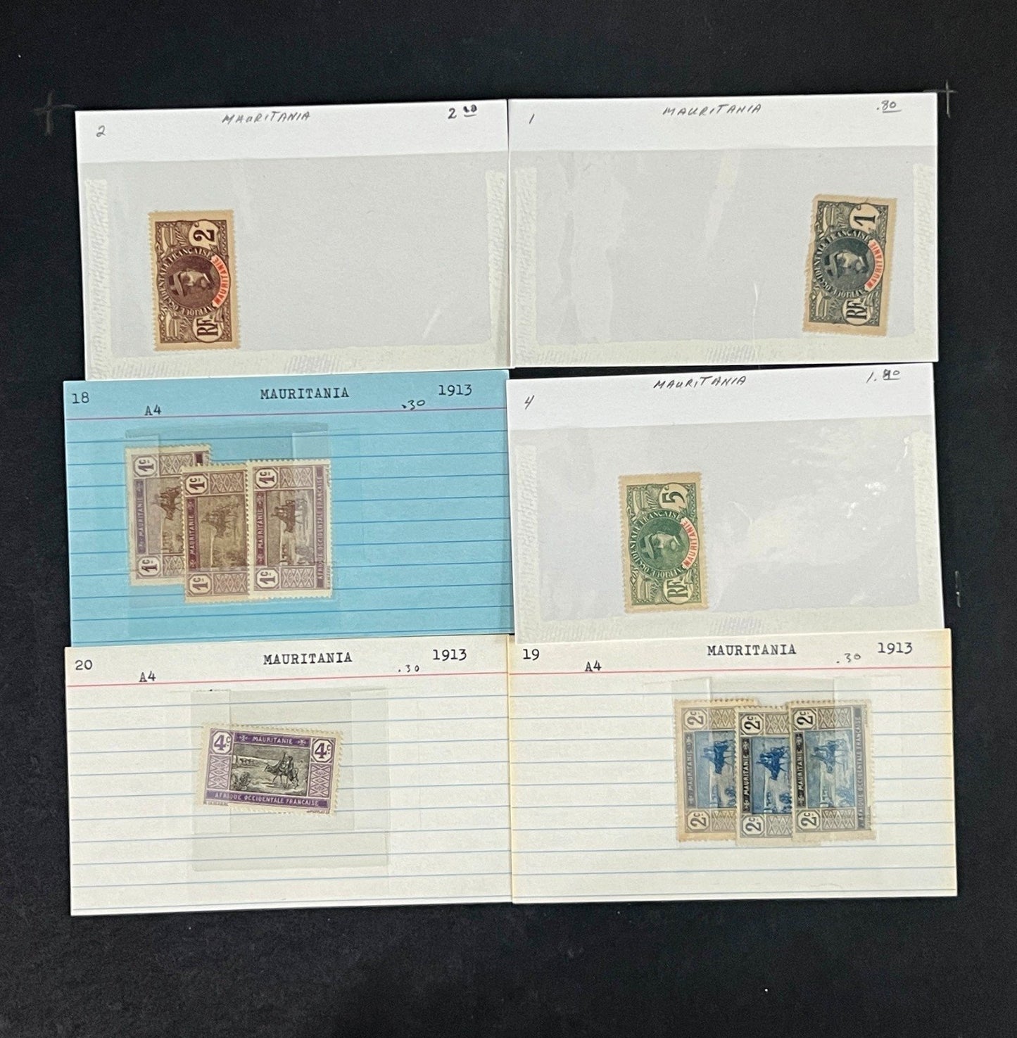 Mauritania Stamp Collection Dealer Cards Mint/Used Mix $171 CV ZAYIX