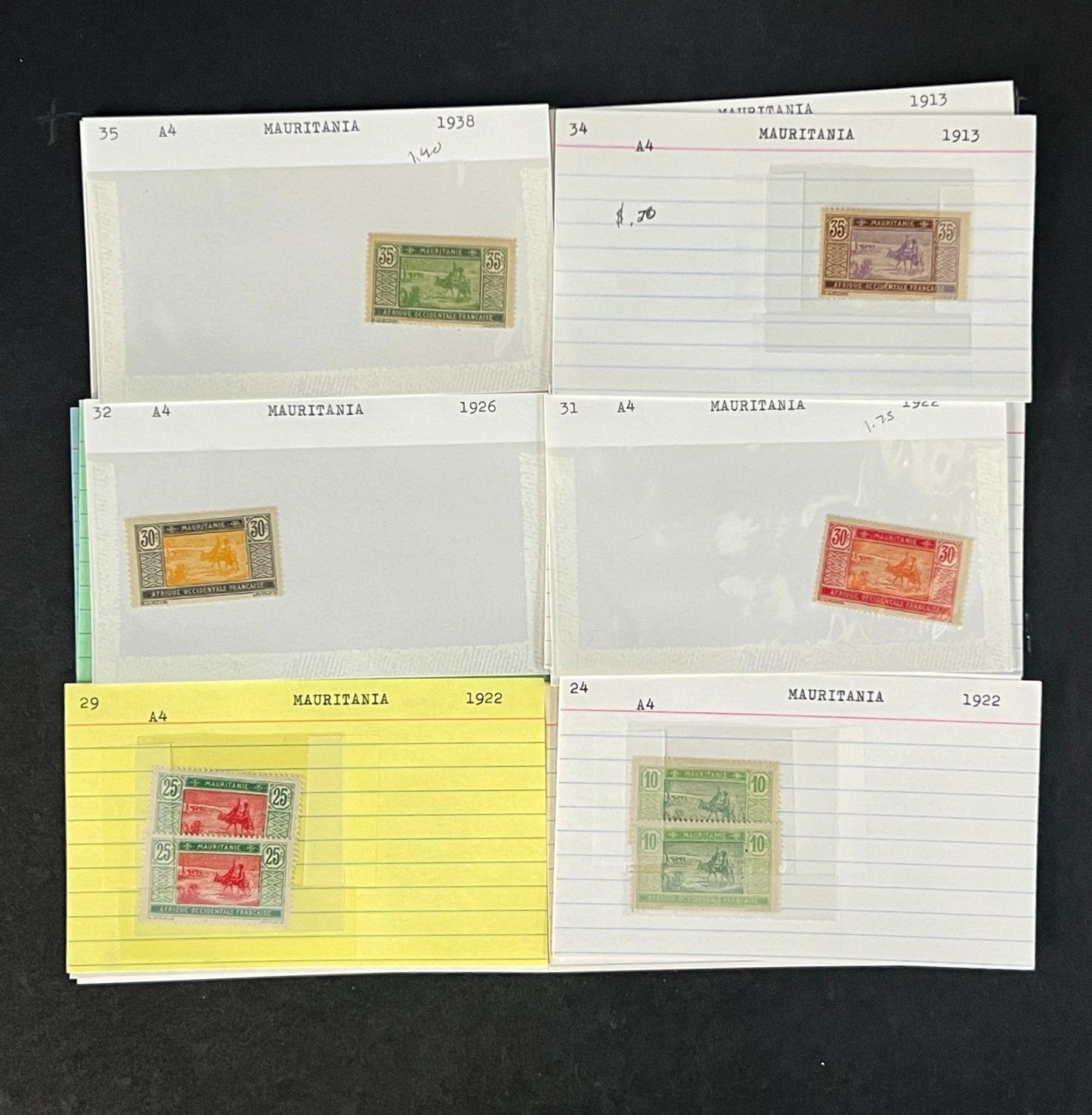 Mauritania Stamp Collection Dealer Cards Mint/Used Mix $171 CV ZAYIX